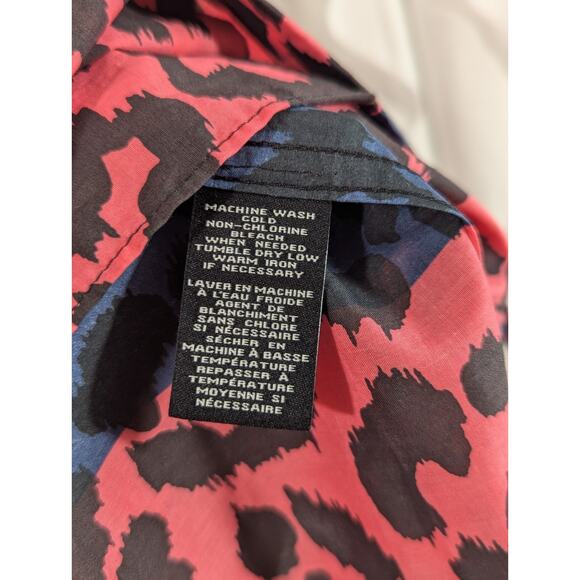 Pink & Navy Leopard Print Cotton Short Sleeve Size L by Marc by Marc Jacobs - Picture 6 of 11